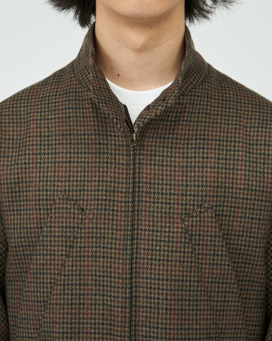 Classic Houndstooth Harrington Jacket