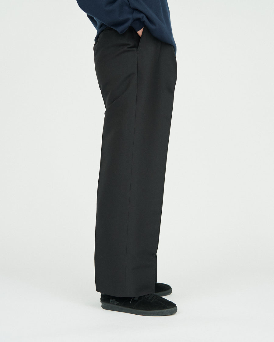 SILK AND WOOL SMOKING 2-TUCK STRAIGHT SLACKS