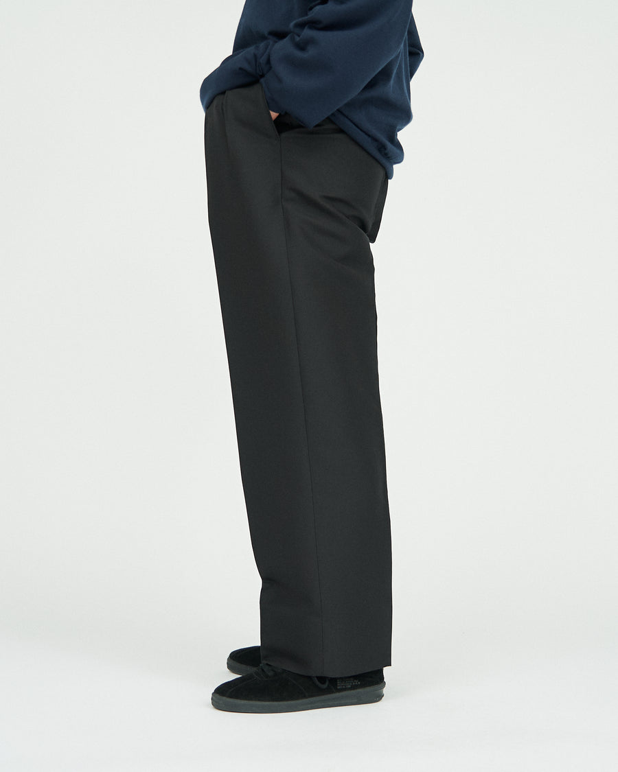 SILK AND WOOL SMOKING 2-TUCK STRAIGHT SLACKS