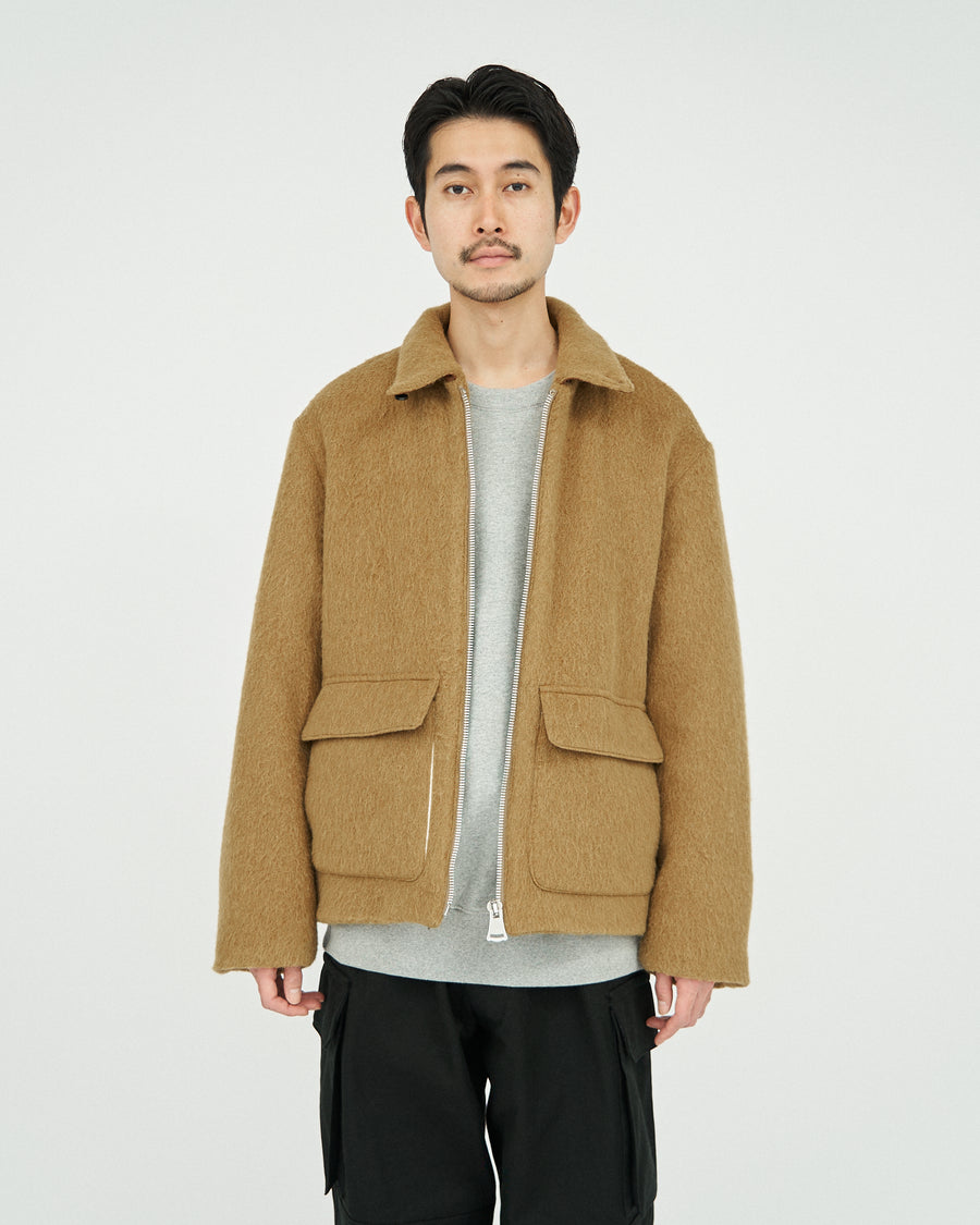 DOUBLE FACE HAlRY ALPACA WOOL SPORTS JACKET