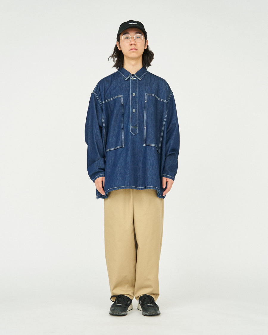 DENIM PULLOVER SHIRT(ONE WASH)