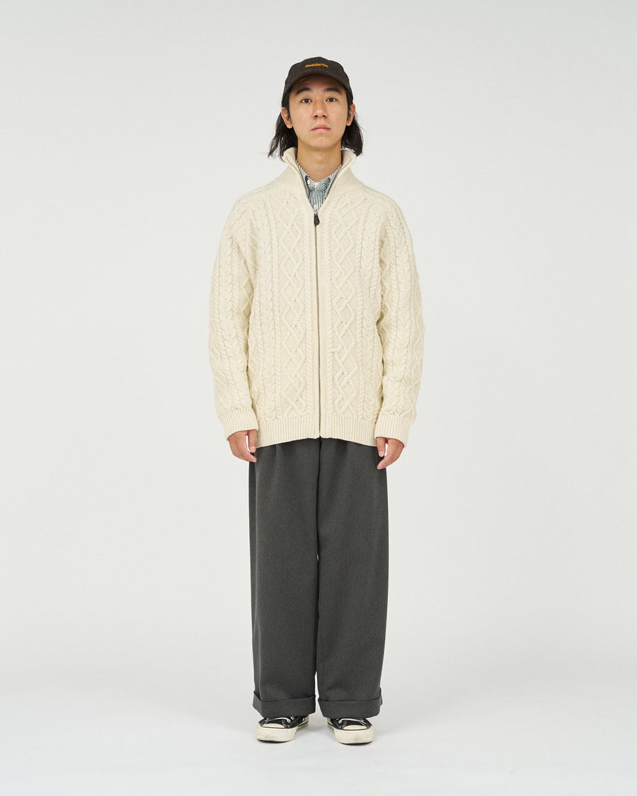 SHETLAND WOOL x SOLOTEX® TECH FISHERMAN ZIP-UP