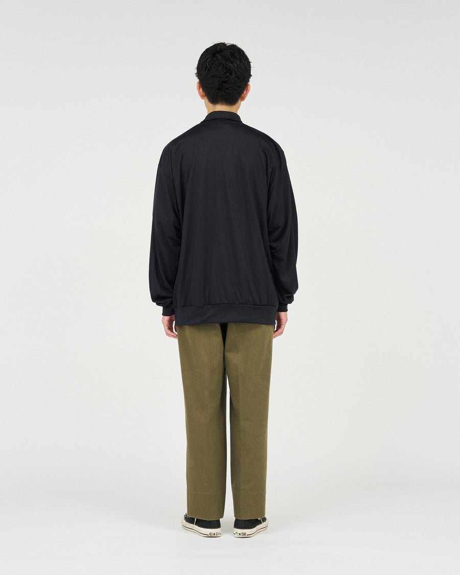 EXTRA FINE MERINO WOOL JERSEY HYPER BIG LONG POLO SHIRT