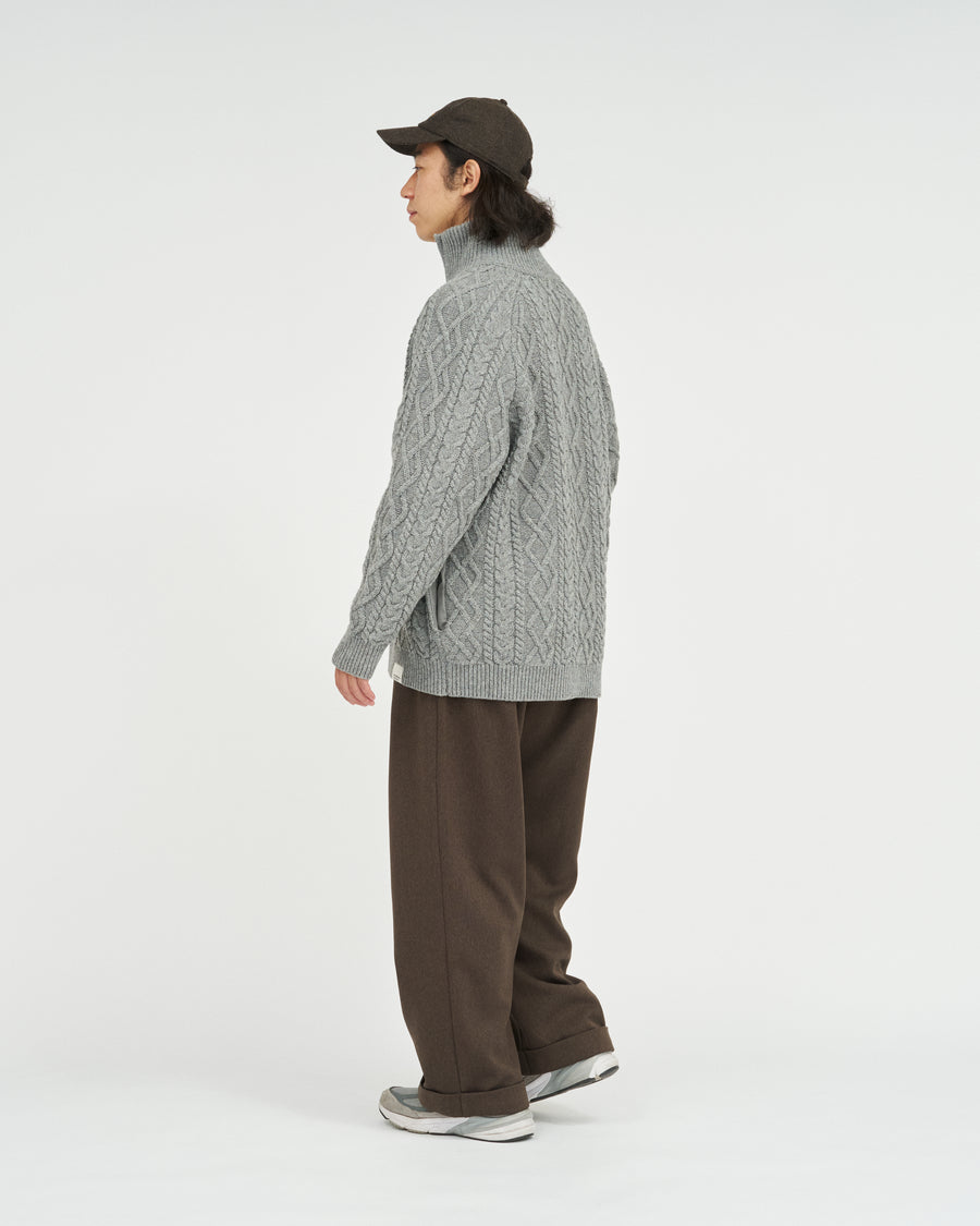 SHETLAND WOOL x SOLOTEX® TECH FISHERMAN ZIP-UP