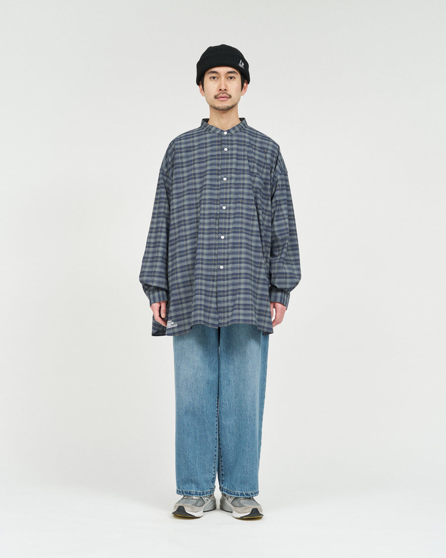 MADRAS DRY TECH BAND COLLAR SHIRT – FreshService® official site
