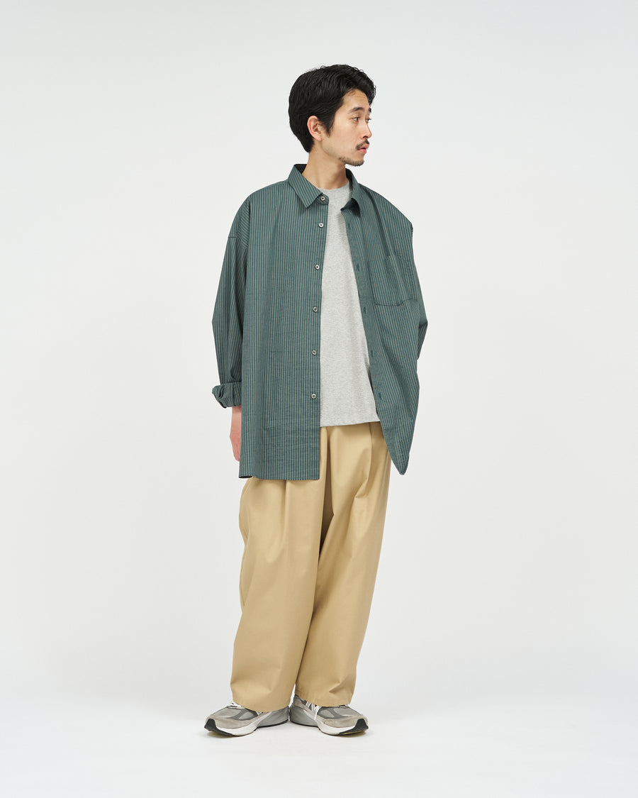 freshservice グリーンストライプ長袖シャツ Fサイズ HRAFTeX® L/S STRIPE SHIRT – FreshService® official site