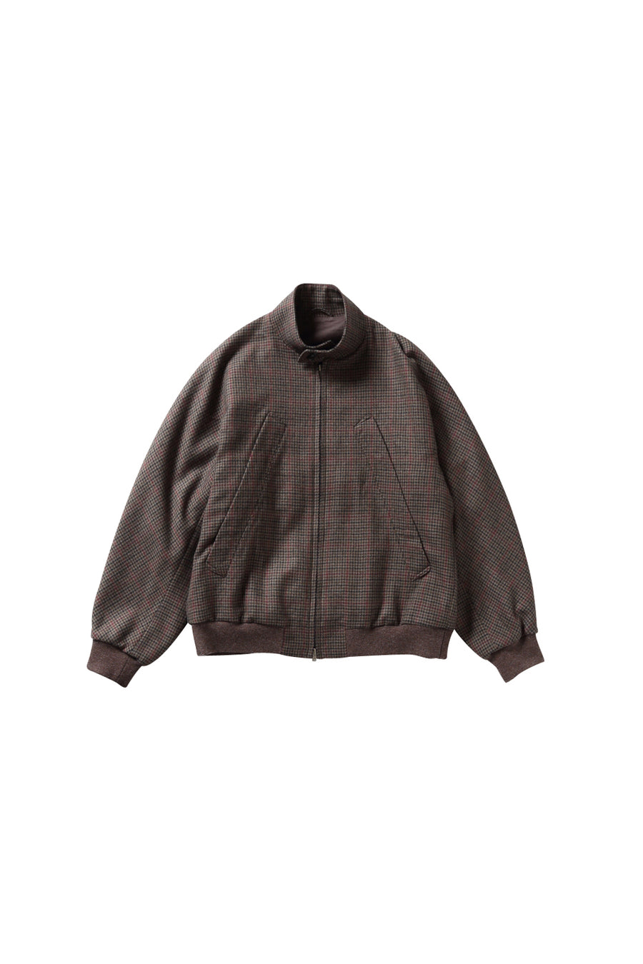 Classic Houndstooth Harrington Jacket